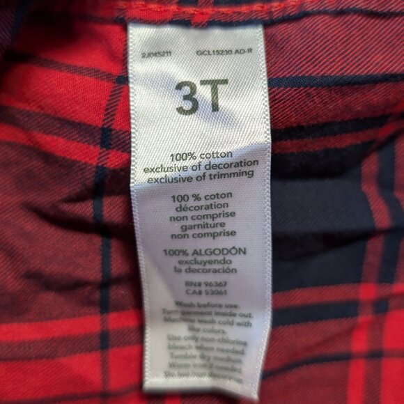 OshKosh B'gosh Plaid Button Up Long Sleeve Shirt, 3T - Picture 4 of 4